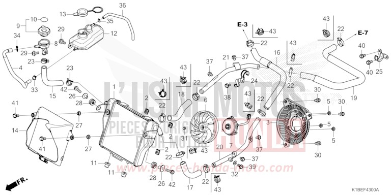 RADIATOR for Forza 350 MAT CYNOS GRAY METALLIC (NH312) from 2025